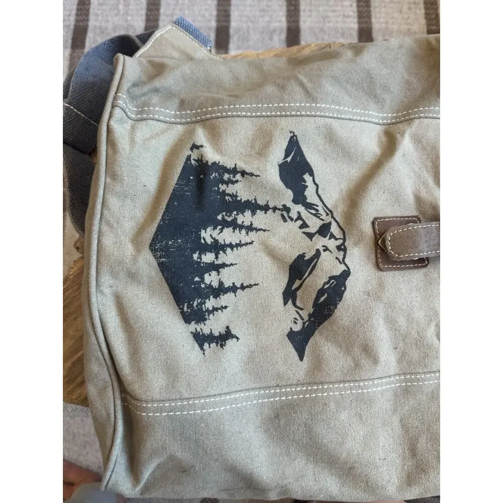 Handmade Canvas Roll top Backpack Leather Alaska Mountains Takenya Rosetta Brown